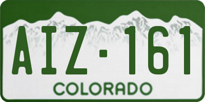 CO license plate AIZ161
