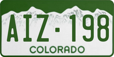 CO license plate AIZ198