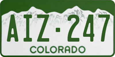 CO license plate AIZ247
