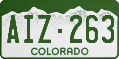 CO license plate AIZ263