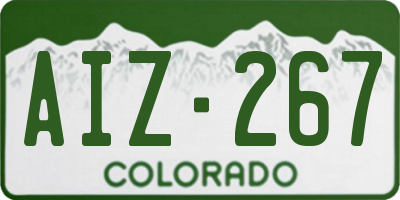 CO license plate AIZ267