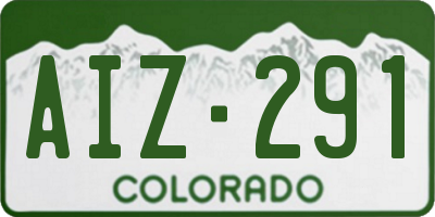 CO license plate AIZ291