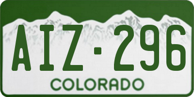 CO license plate AIZ296
