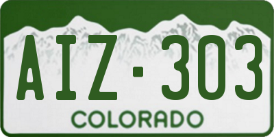 CO license plate AIZ303