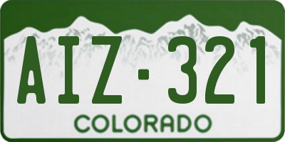 CO license plate AIZ321