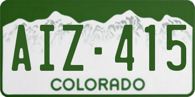 CO license plate AIZ415