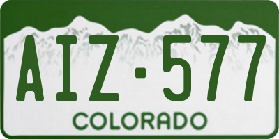 CO license plate AIZ577