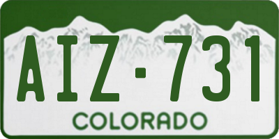 CO license plate AIZ731