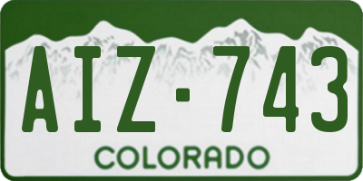 CO license plate AIZ743