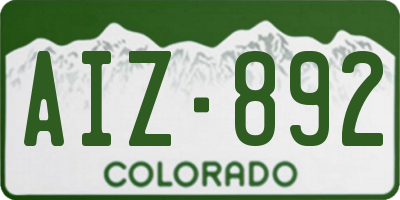 CO license plate AIZ892
