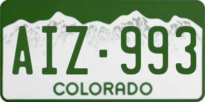 CO license plate AIZ993