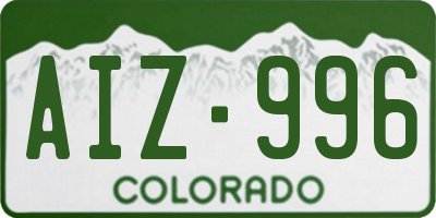 CO license plate AIZ996