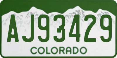 CO license plate AJ93429