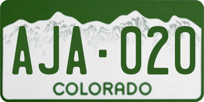 CO license plate AJA020