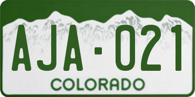 CO license plate AJA021