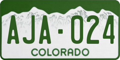 CO license plate AJA024
