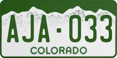 CO license plate AJA033