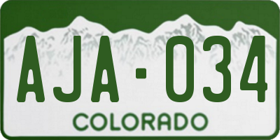 CO license plate AJA034