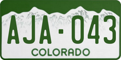CO license plate AJA043