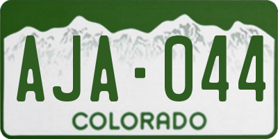 CO license plate AJA044
