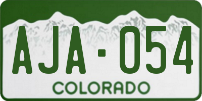 CO license plate AJA054