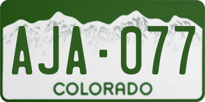 CO license plate AJA077