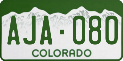 CO license plate AJA080
