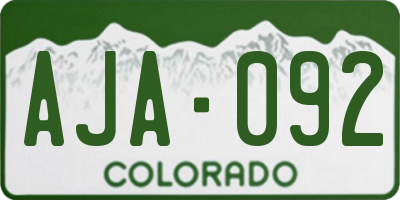 CO license plate AJA092