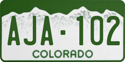 CO license plate AJA102