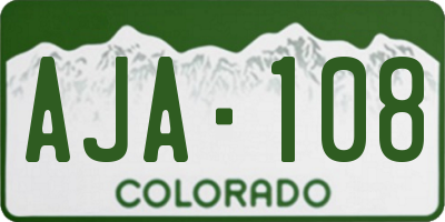 CO license plate AJA108