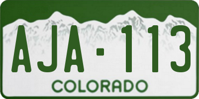 CO license plate AJA113