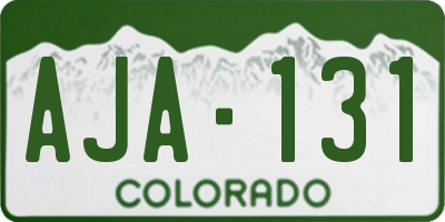 CO license plate AJA131