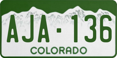 CO license plate AJA136