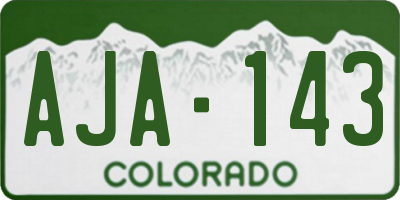 CO license plate AJA143