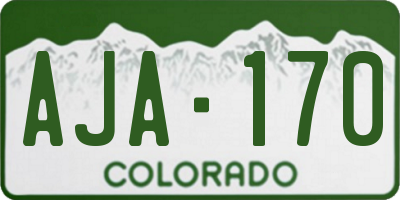 CO license plate AJA170