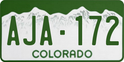 CO license plate AJA172