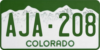 CO license plate AJA208