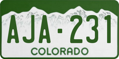 CO license plate AJA231
