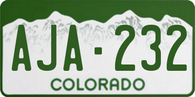 CO license plate AJA232