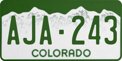 CO license plate AJA243