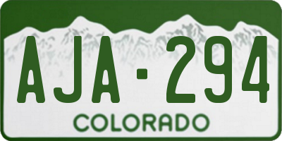 CO license plate AJA294