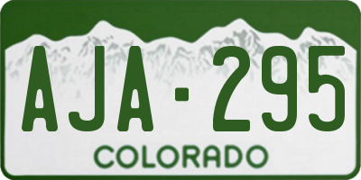 CO license plate AJA295