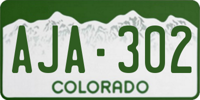 CO license plate AJA302