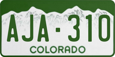 CO license plate AJA310