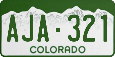 CO license plate AJA321