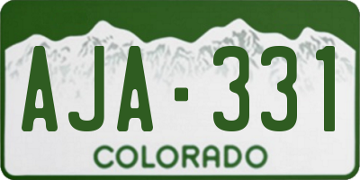 CO license plate AJA331