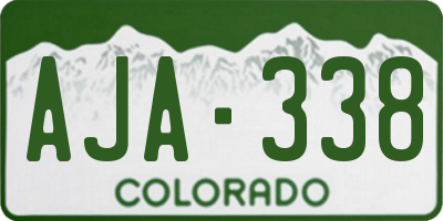 CO license plate AJA338