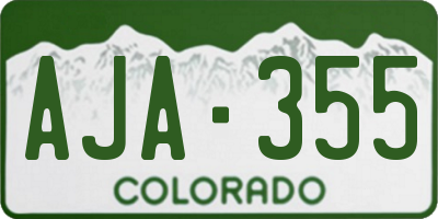 CO license plate AJA355