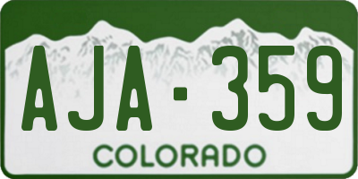 CO license plate AJA359