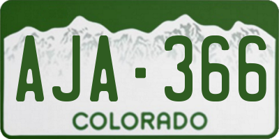 CO license plate AJA366